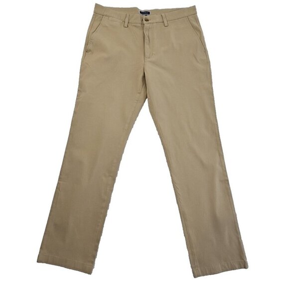 Club Room Men's Size 34x32  4-Way Stretch Chino Golf Pant Khaki Relaxed Straight - Picture 1 of 14